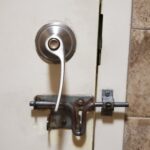 Curved Barrel Bolt Restroom Lock and Hanging Handle